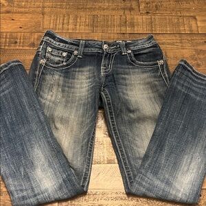 Miss Me Boot Cut Jeans in Faded Blue